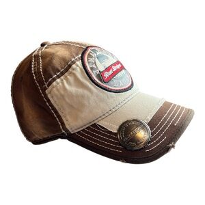 Vintage Red Stripe Beer Mens Distressed Adjustable Hat Cap with Bottle Opener